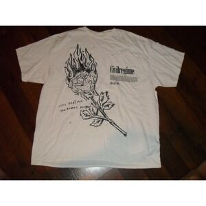 Civil Regime Graphic T-Shirt Rose Burning Short Sleeve Tee Mens Large‎